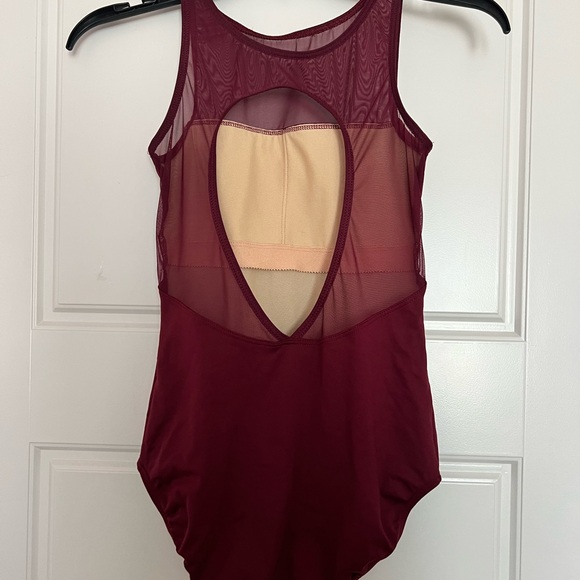 Wine color Ballet Leotard - Small Adult - Eurotard - Burgundy - Mesh Details - Picture 3 of 4